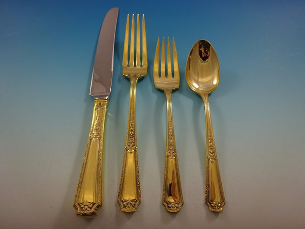 Louis XIV Gold by Towle Sterling Silver Flatware Set For 6 Service Vermeil