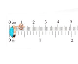 14k Rose Gold 2.97ct TW Genuine Natural Kingman Turquoise Stud Earrings (#J6111)