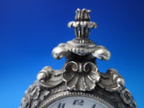 Looping Co. Silverplate 8 Day Alarm Clock C.1920's 5 1/4" x 4" (#6161)