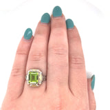10k Tri-Color 2.55ct Genuine Natural Peridot Filigree Ring Jewelry (#J5818)