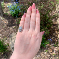 18k White Gold .44ct TW Genuine Natural Diamond Filigree Ring Size 3.75 (#J7266)