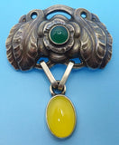 Georg Jensen Sterling #2008 Pin with Agate (#J3403)