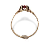 Victorian 10k Rose Gold Genuine Natural Garnet Belcher Ring Size 7 (#J7071)