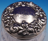 Alvin Sterling Silver Powder Jar with Cut Crystal Glass 3" Ht Floral (#9144)
