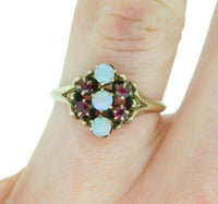10k Yellow Gold Victorian Opal and Ruby/Paste Ring (#J4928)