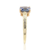 14k Gold 1.44 Carat Asscher Cut Ceylon Genuine Natural Sapphire Ring (#J6805)