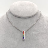 14k Gold Princess Cut Genuine Natural Rainbow Sapphire Pendant w/ Chain (#J6679)
