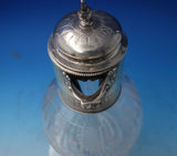 JK TH and GW English Sterling Silver Decanter with Cut Crystal Bearded Man #5858
