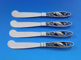 Blossom by Georg Jensen Sterling Silver Butter Spreaders 6 3/4" Set of 4 Old GI