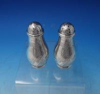 Antique Rosette by Whiting Sterling Silver Salt Pepper Shaker Set 2pc (#5233)