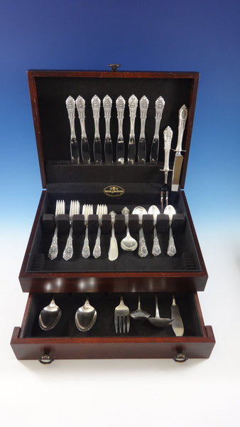 Rose Point by Wallace Sterling Silver Flatware Set For 8 Service 56 Pieces