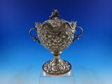 Repousse by AE Warner Coin Silver Tea Set 5 pc Samovar Birds Monkey Lion #8648