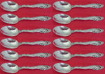 Decor by Gorham Sterling Silver Demitasse Spoon Set 12 Pieces 4 1/2"