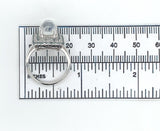 14k White Gold Rainbow Genuine Natural Moonstone Teal Sapphire Ring (#J6261)