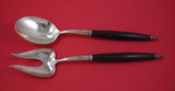 Tiffany & Co. Sterling Silver Chaffing Set 2pc with Ebony Wood Handles 10 3/4"