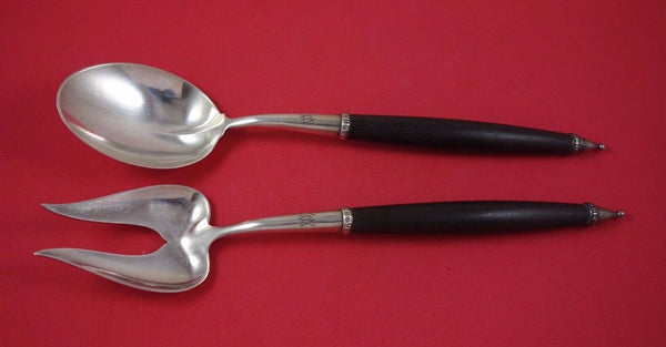 Tiffany & Co. Sterling Silver Chaffing Set 2pc with Ebony Wood Handles 10 3/4"