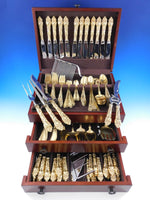 Athene by Amston Vermeil Gold Sterling Silver Flatware Set Service 171 pc Dinner