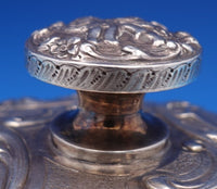 Louis XV Sterling Silver Powder Puff Vanity Base Cupids c1890 Rare Huge (#8376)