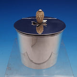 HE Sterling Silver Tea Caddy with Hinged Lid Pineapple Finial 4" x 3" (#4995)