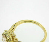 14k Gold Peach Cushion Genuine Natural Morganite and Diamond Ring (#J5056)