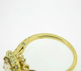14k Gold Peach Cushion Genuine Natural Morganite and Diamond Ring (#J5056)