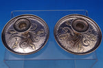 Tiffany and Co Sterling Silver Candlestick Pair Applied Gold Butterflies (#8587)