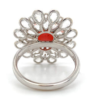 18k White Gold 3.46 Carat Conch Pearl and Rose Cut Diamond Ring w/ Report #J7224