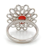 18k White Gold 3.46 Carat Conch Pearl and Rose Cut Diamond Ring w/ Report #J7224