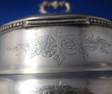 Beaded by Unknown German .800 Silver Tea Caddy Bright-Cut w/ Lion Feet (#6043)