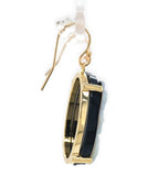 14k Yellow Gold Banded Black and White Genuine Agate Stone Cameo Earrings #J7456