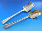 Lap Over Acid Etched by Tiffany Sterling Silver Salad Set GW Bird Flowers 10 1/2