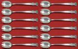 English Shell by Lunt Sterling Silver Ice Cream Dessert Fork Custom Set 12pcs 6"