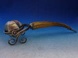 Antique Cigar Lighter Gimbal Design Sterling Silver and Antler Large 10" (#4616)