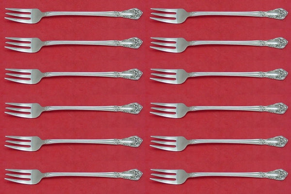 Chateau Rose by Alvin Sterling Silver Cocktail Fork Set 12 pieces 5 5/8"