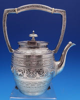 Zodiac English Sterling Silver Coffee Set 4pc includes Kettle on stand (#7881)
