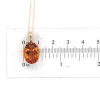 14k Yellow Gold 5.87 Carat Dark Orange Genuine Natural Citrine Pendant (#J6724)