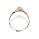 10k Rose Gold Three Stone Victorian Genuine Natural Moonstone Ring 9.5 (#J6941)