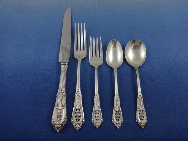 Rose Point by Wallace Sterling Silver Flatware Set for 8 Service 40 pcs Dinner
