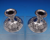 Repousse by Kirk Sterling Silver Candlestick Pair #2 4 1/4" x 3 5/8" (#8104)