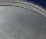 Chinese Sterling Silver Serving Plate with Chrysanthemum Bird Dragonfly (#6194)