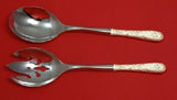 Repousse by Kirk Sterling Silver Salad Serving Set Pierced Custom Made 10 7/8"