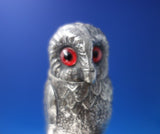 Silverplate Double Inkwell with Owls Glass Eyes 6 1/4" x 4 3/4" c.1910 (#5749)