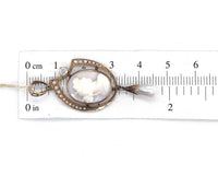 10k Yellow Gold Angel Skin Shell Cameo and Diamond Pendant Jewelry (#J6062)