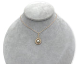 9k Rose Gold Victorian Faux Pearl Lavaliere Pendant with 14k Chain (#J7101)