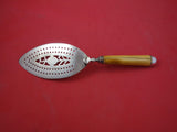 English Georgian Sterling Silver Fish Server fancy pierced & engraved flower 11"