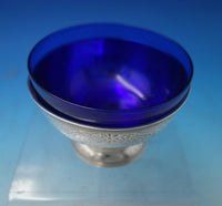H.A. English Sterling Silver Sweet Meat Dish Bright-Cut w/Ivy Cobalt Liner #5524