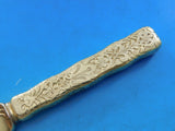 Lap Over Edge Acid Etched by Tiffany Sterling Dessert Knife Vermeil Floral