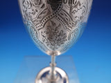 John Evans English Victorian Sterling Silver Goblet Fancy Engraved 6 1/4" #7932