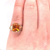 14k Tri-Color Gold 2.88ct Genuine Natural Citrine Ring Jewelry (#J5752)