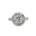 14k Gold Antique 1.15 Carat Genuine Natural Diamond Halo Ring (#J5634)